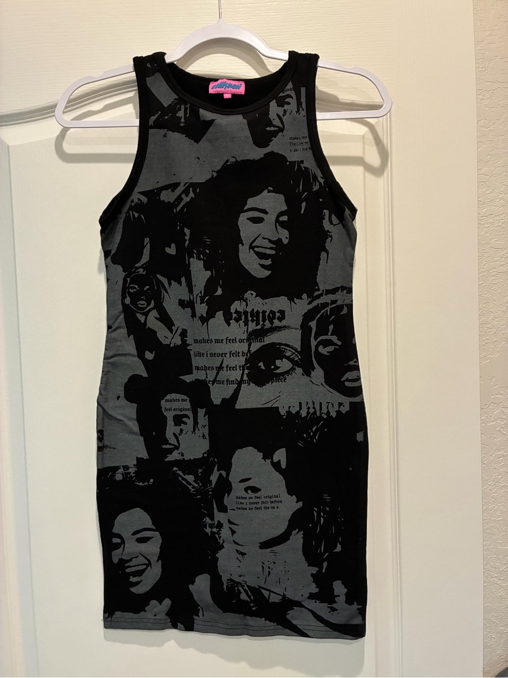 Edikted Black & Gray Graphic Mini Dress